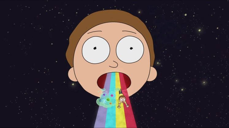 Morty Smith Headshot Rainbow Wallpaper