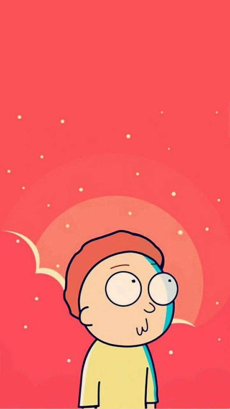 Morty Thinking Without Rick Iphone Wallpaper