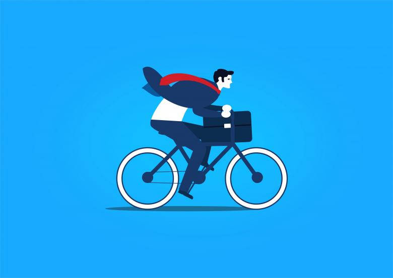 Motivation Businessman Riding A Bike Wallpaper