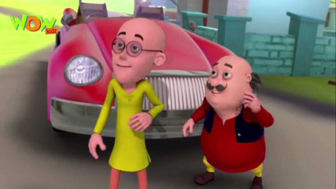 Motu Patlu Red Car Wallpaper