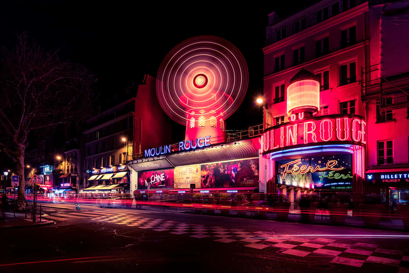 Moulin Rouge Paris Nighttime Wallpaper