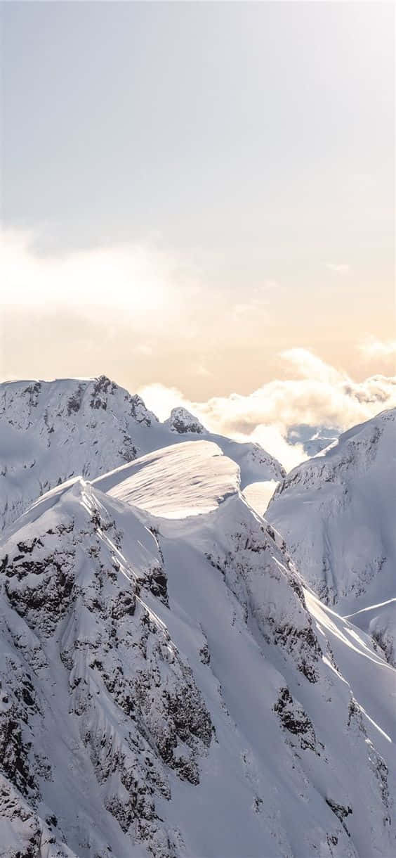 Mountain Covered In Snow Iphone Wallpaper