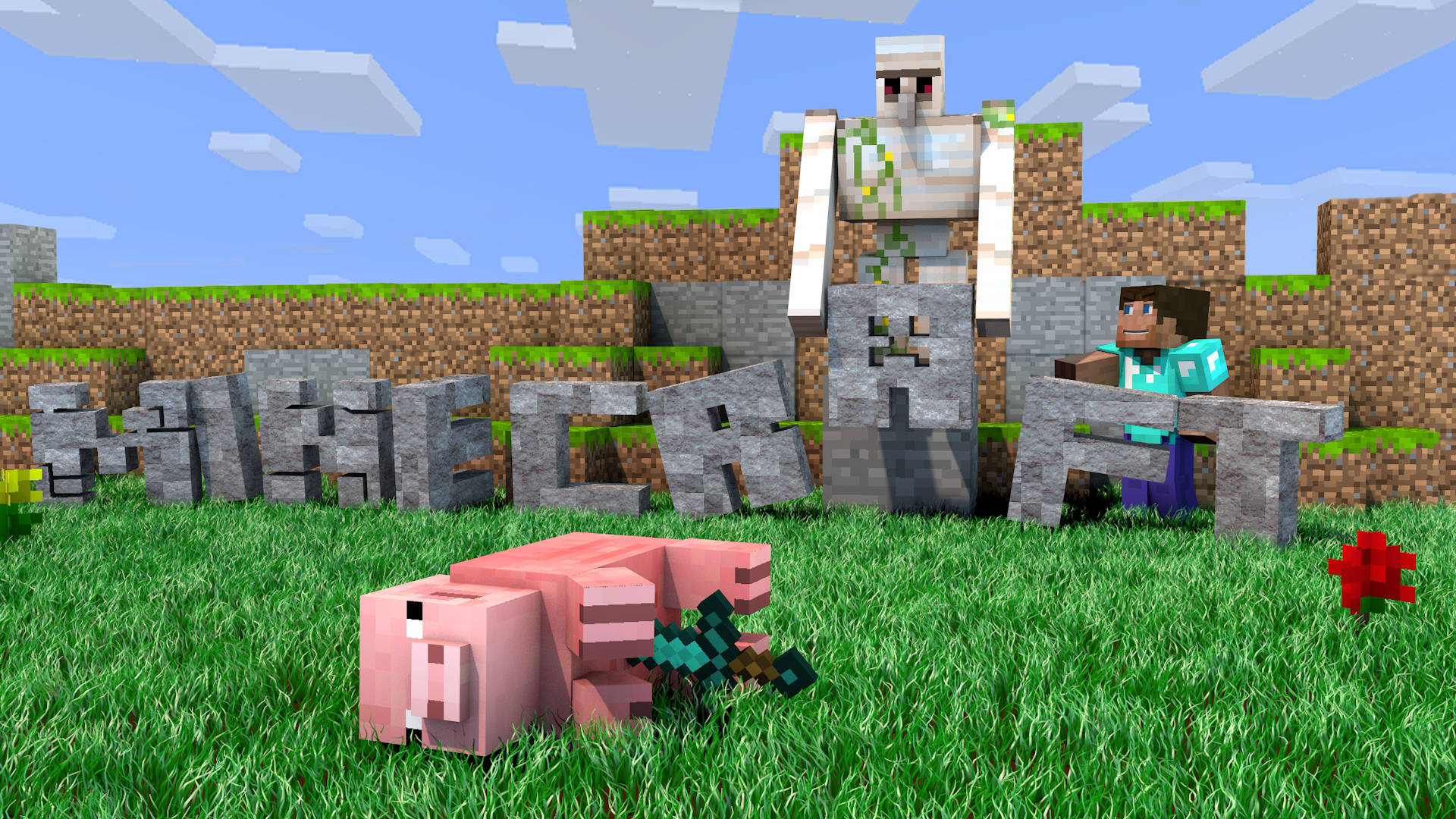 Moving Minecraft Iron Golem Wallpaper