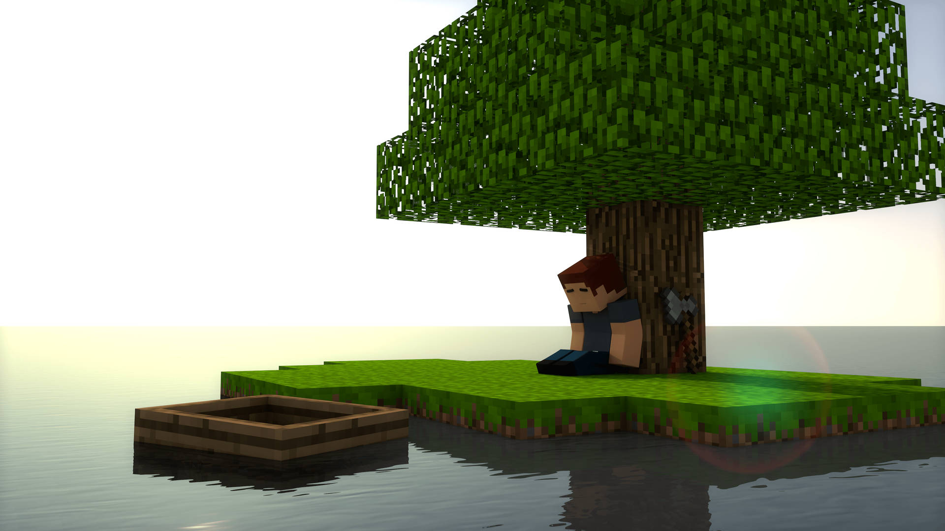 Moving Minecraft Sad Man Wallpaper