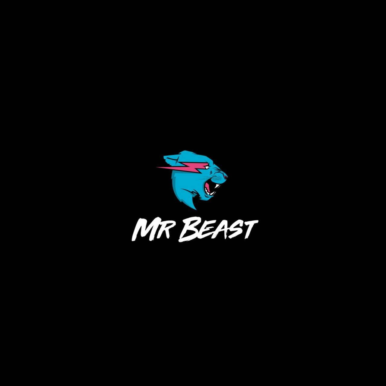 Mr Beast Logo And Wordmark In Black Wallpaper