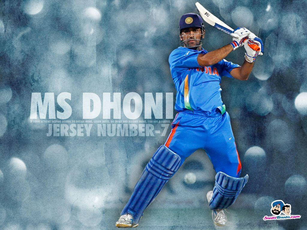 Ms Dhoni Jersey Number Seven Wallpaper