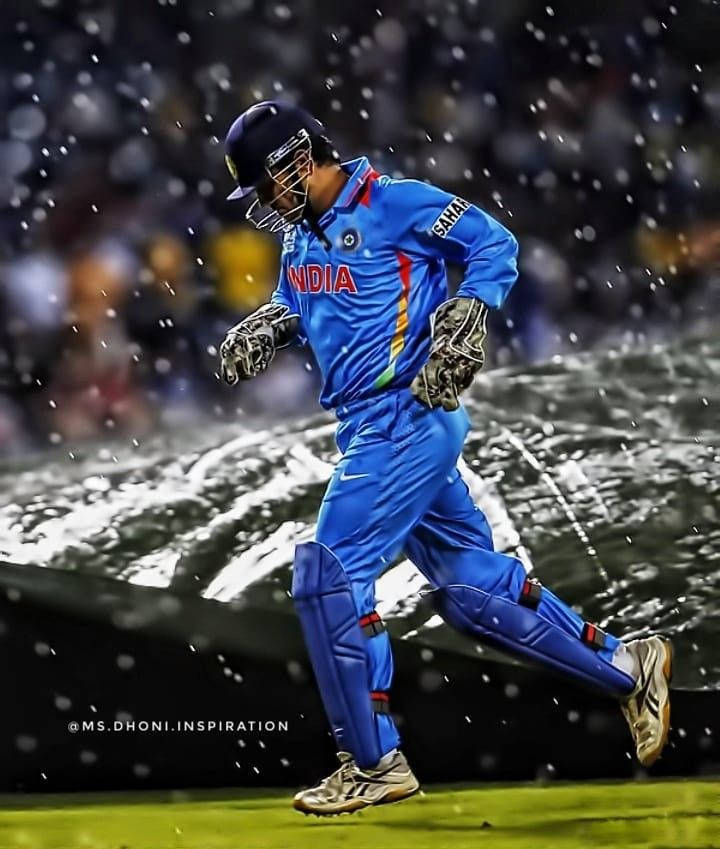 Ms Dhoni Wears Iconic 7 Jersey Wallpaper