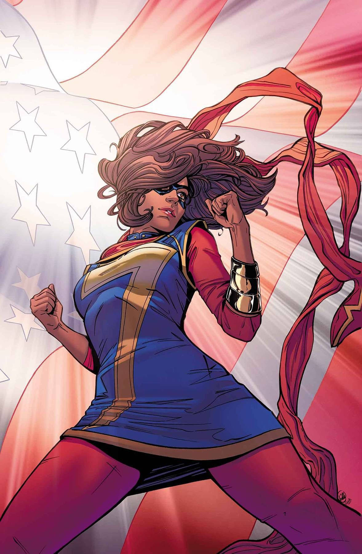 Ms Marvel American Flag Art Wallpaper