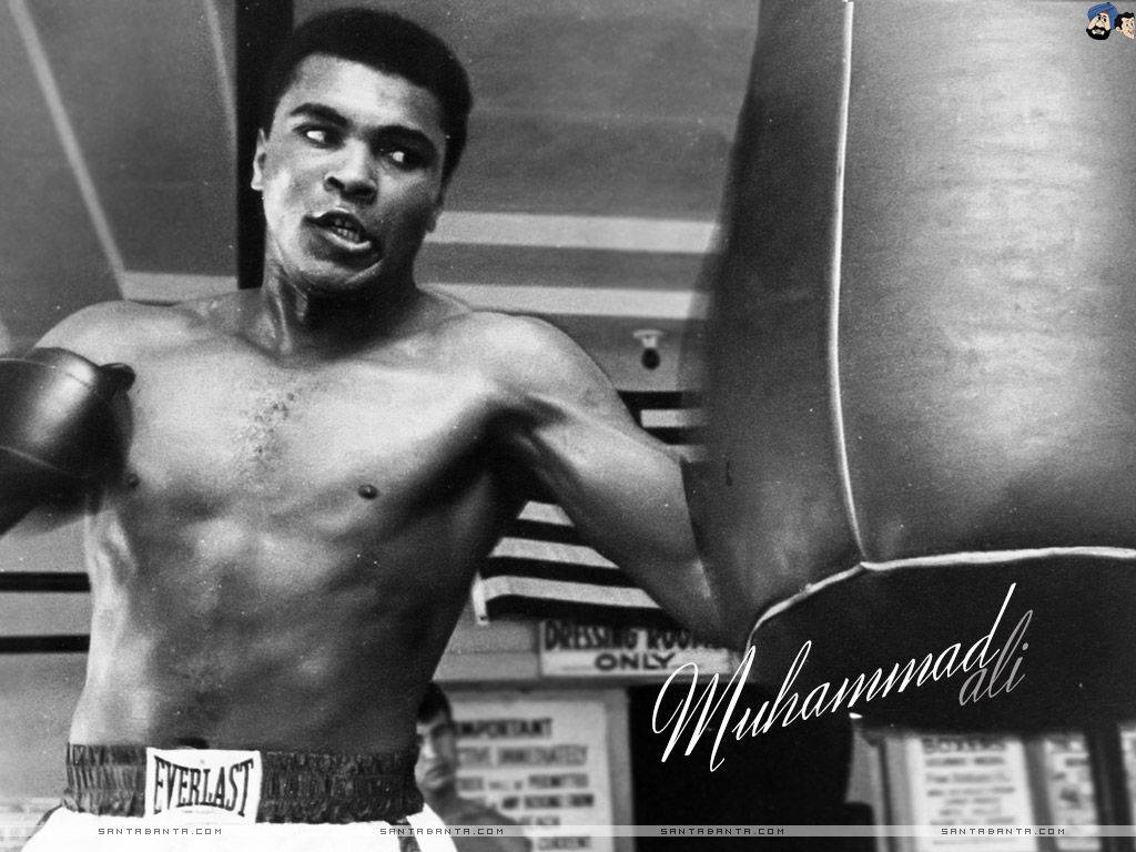 Muhammad Ali Punching Sandbag Wallpaper