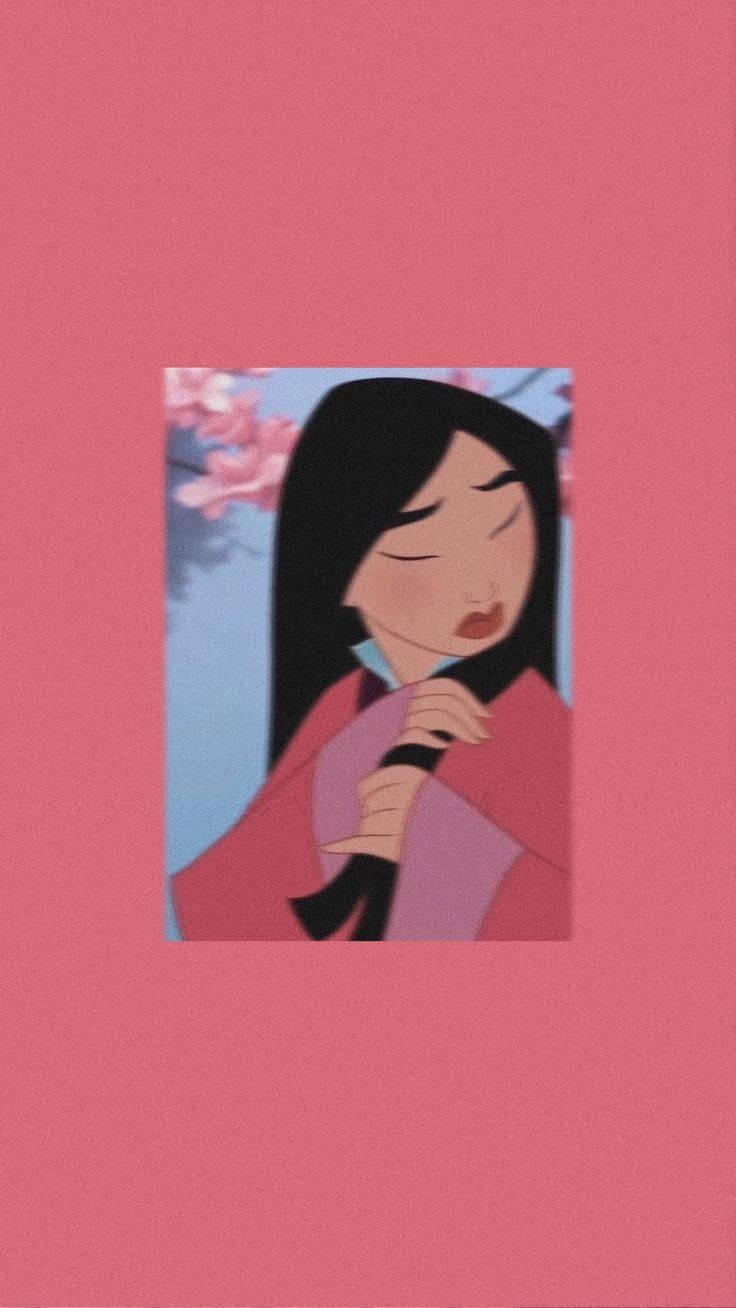 Mulan Pink Aesthetic Cartoon Disney Wallpaper