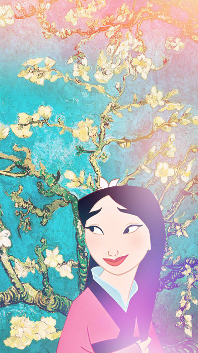 Mulan Teal Background Wallpaper