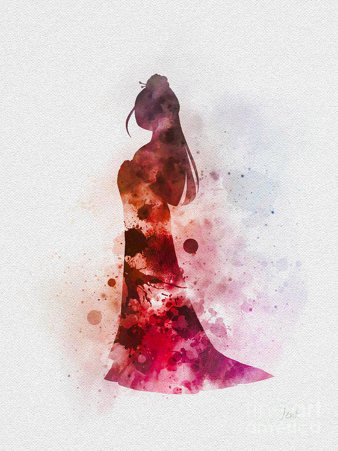 Mulan Watercolor Splatter Wallpaper