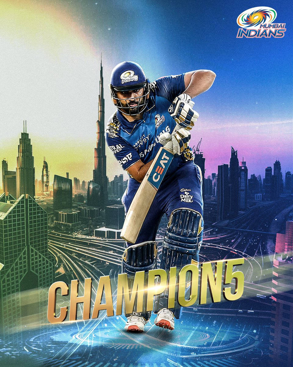 Mumbai Indians' Ace - Rohit Sharma Champion Poster Wallpaper
