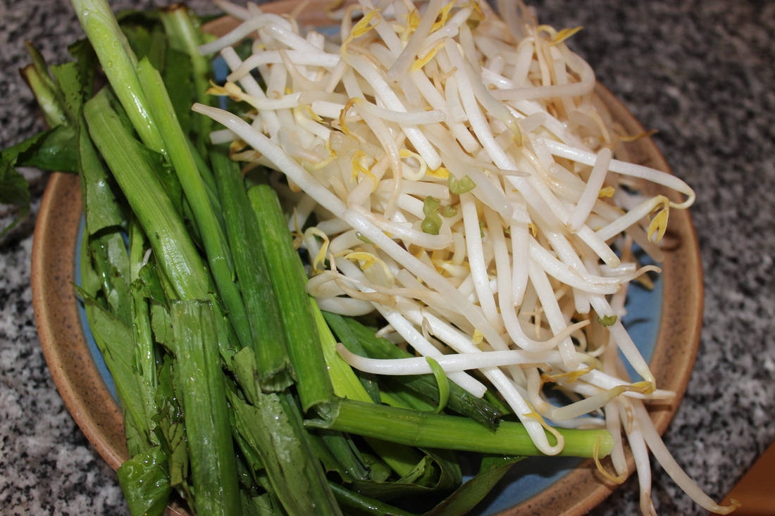 Mung Bean Sprouts With Cilantro Vegetables Wallpaper