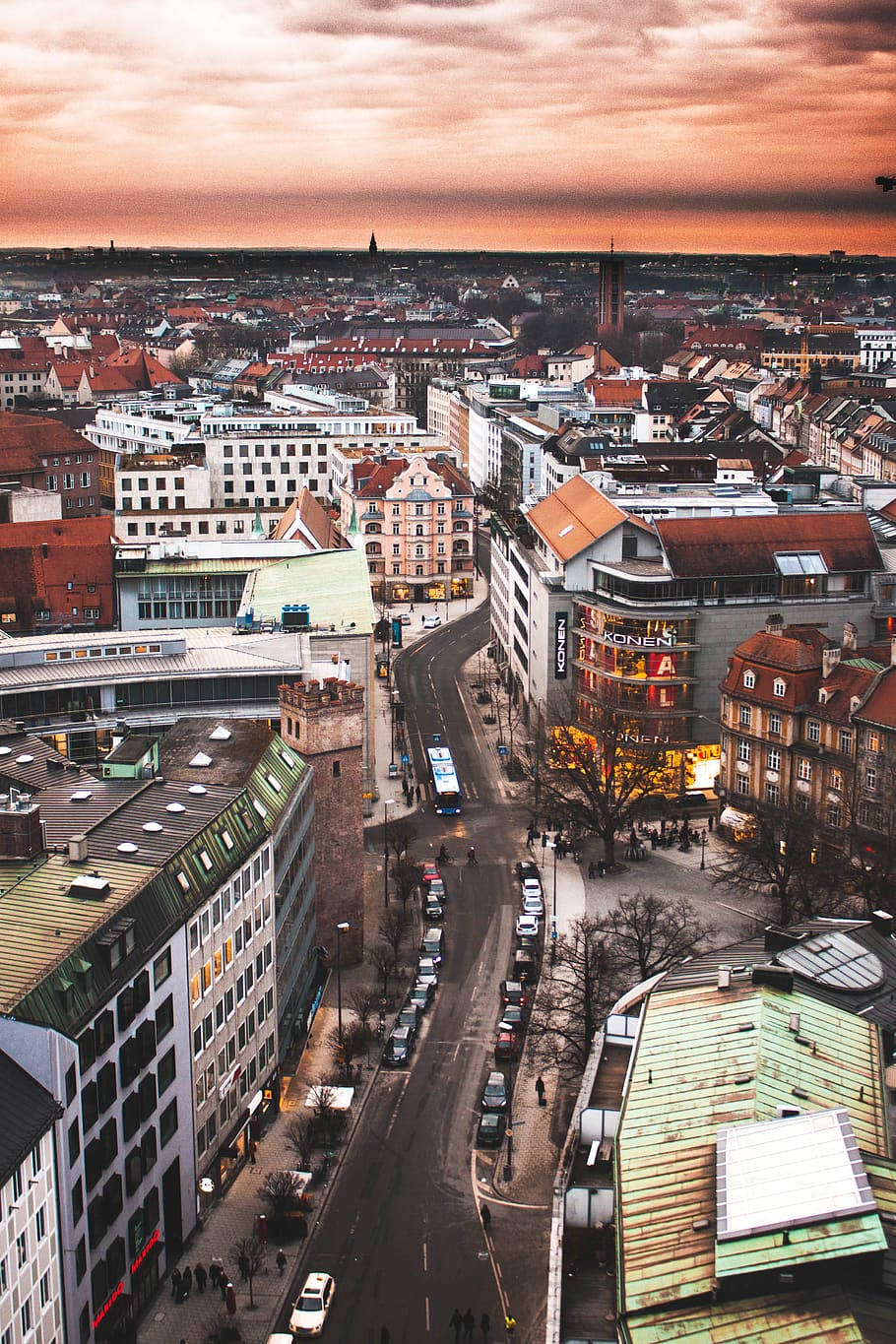 Munich Street Aerial View Wallpaper