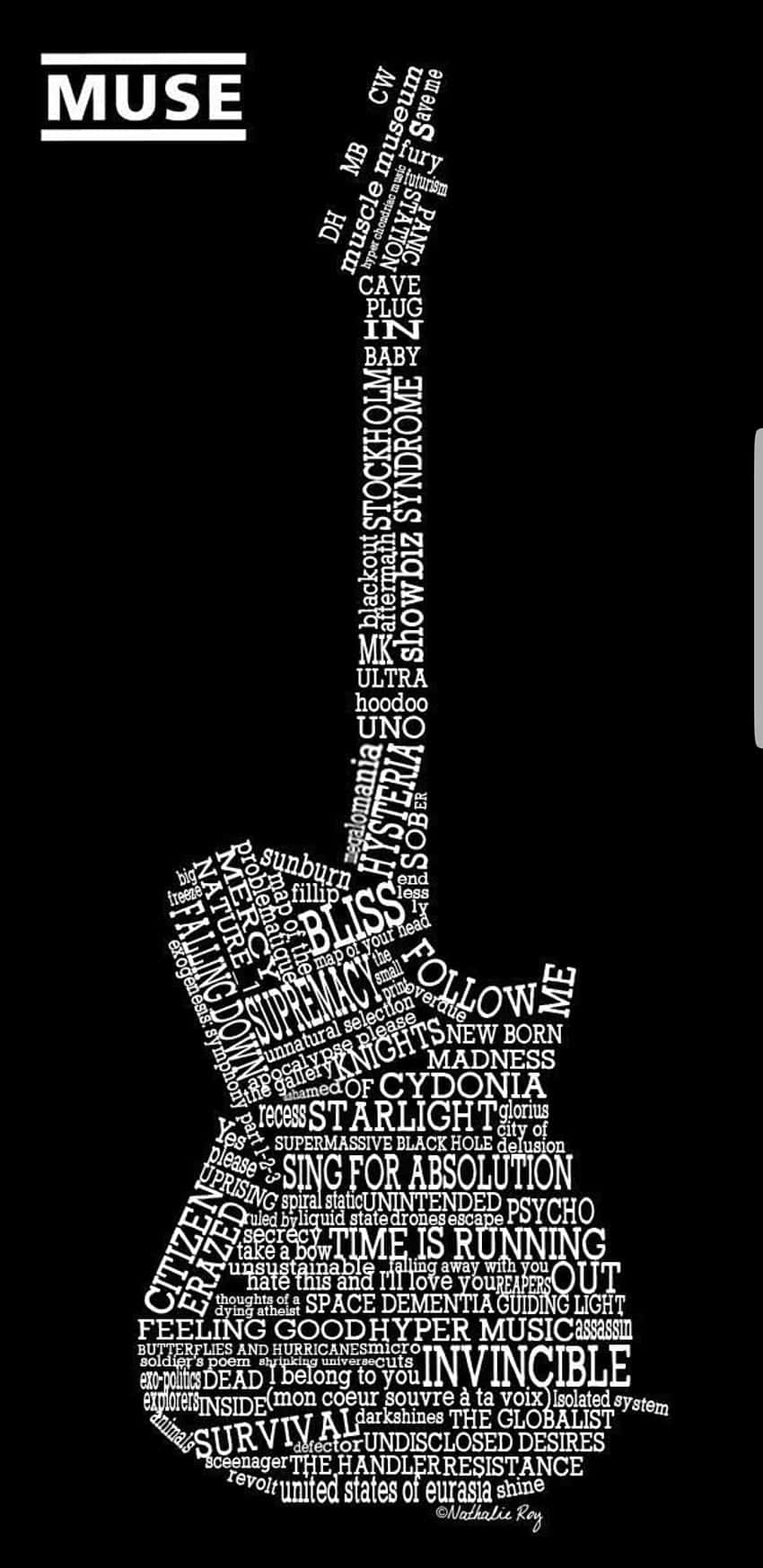 Muse Band Song Titles Guitar Graphic Wallpaper
