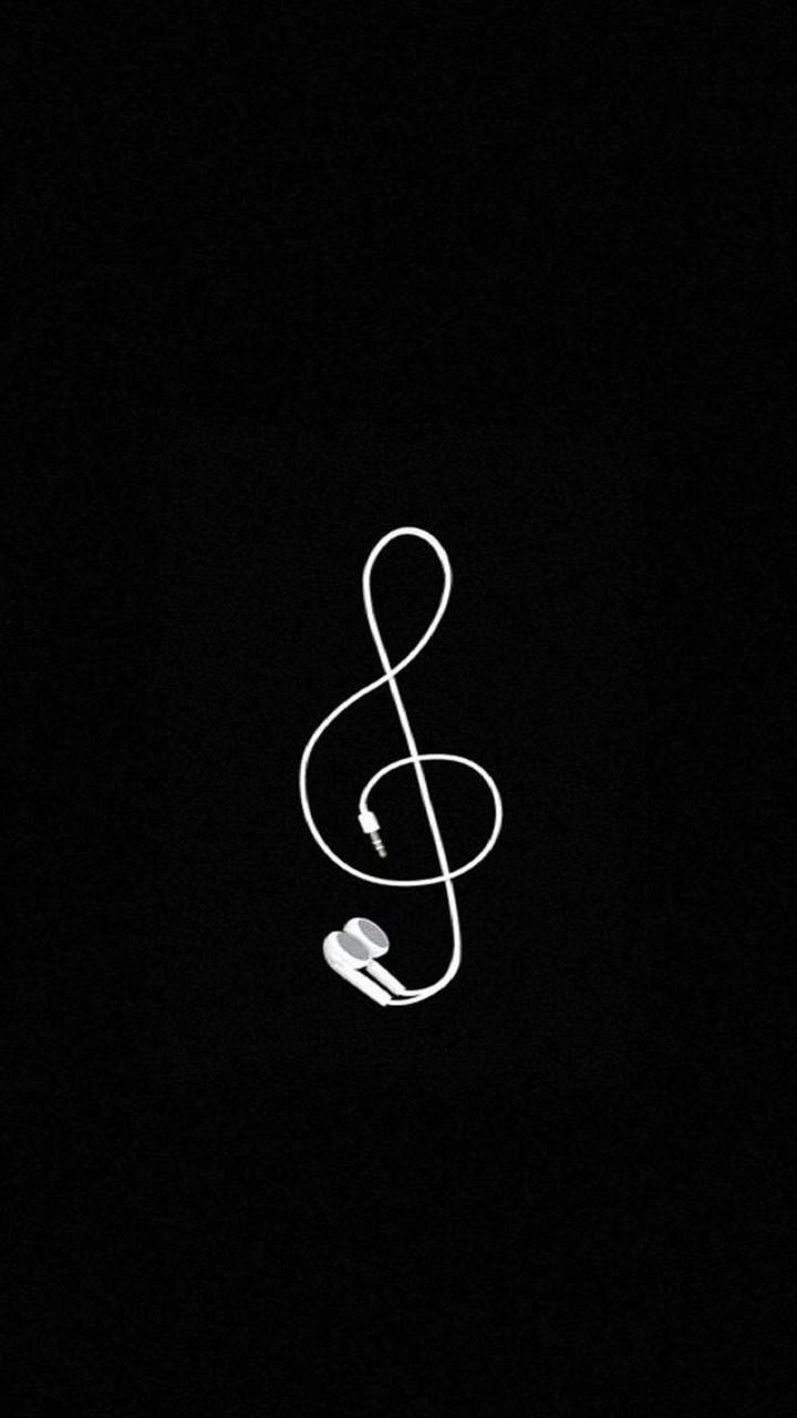 Music Symbols Treble Clef Earphones Wallpaper