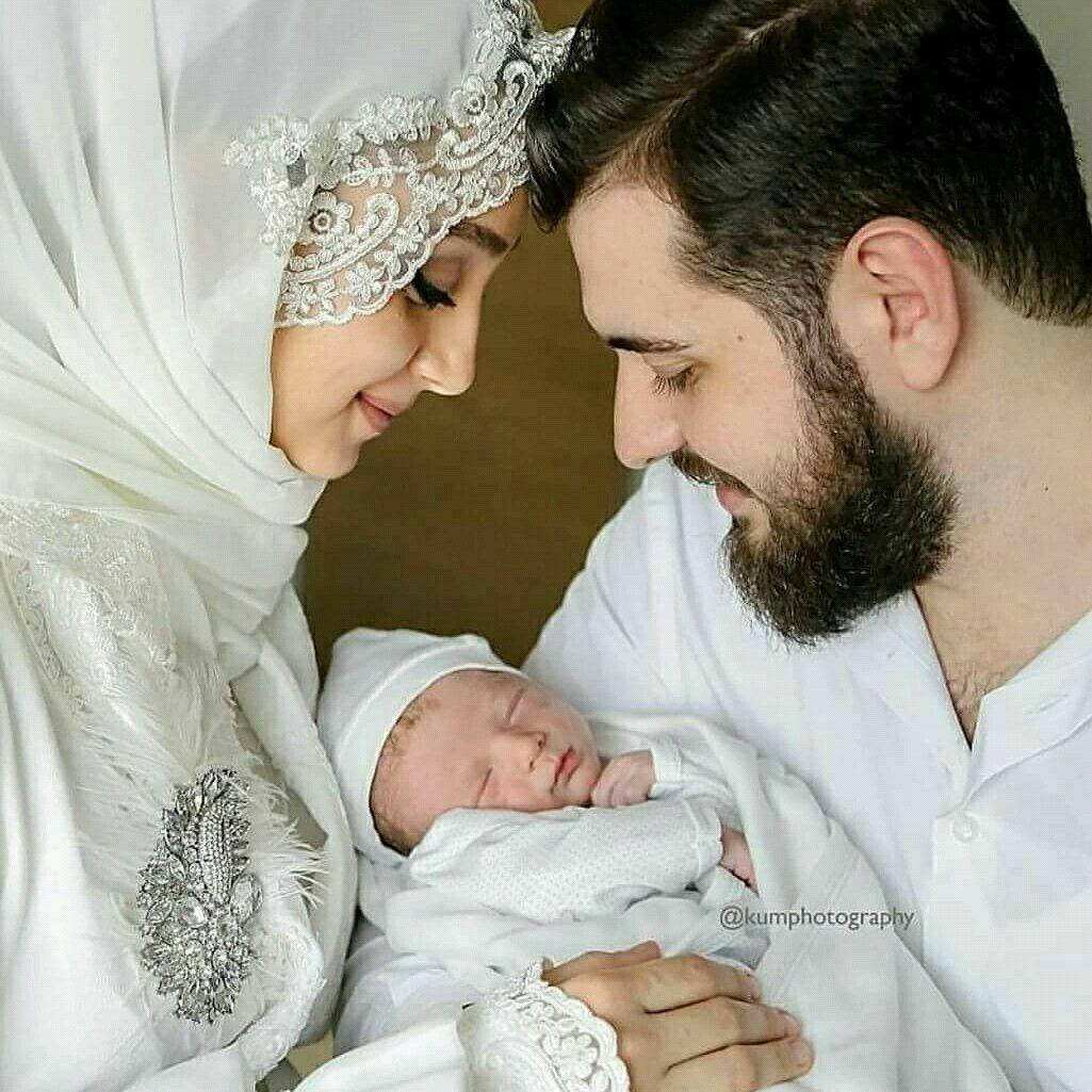 Muslim Couple With Newborn Baby Wallpaper