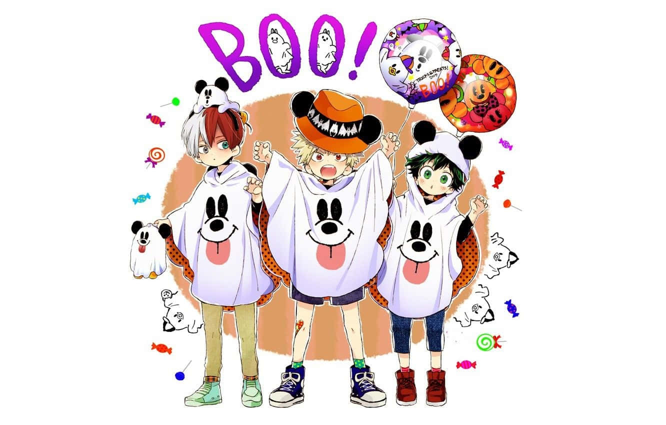 My Hero Academia Halloween In Ghost Costumes Wallpaper