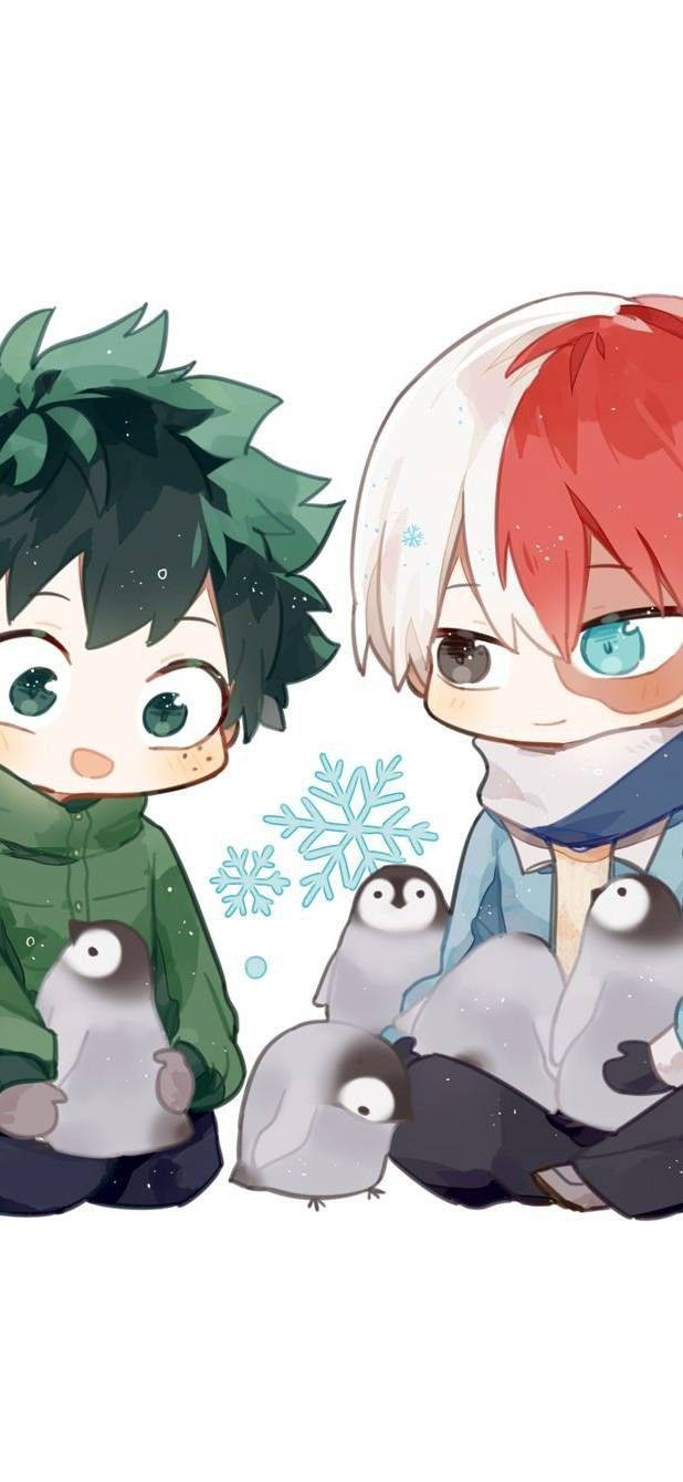 My Hero Academia Todoroki Deku Cute Penguins Wallpaper