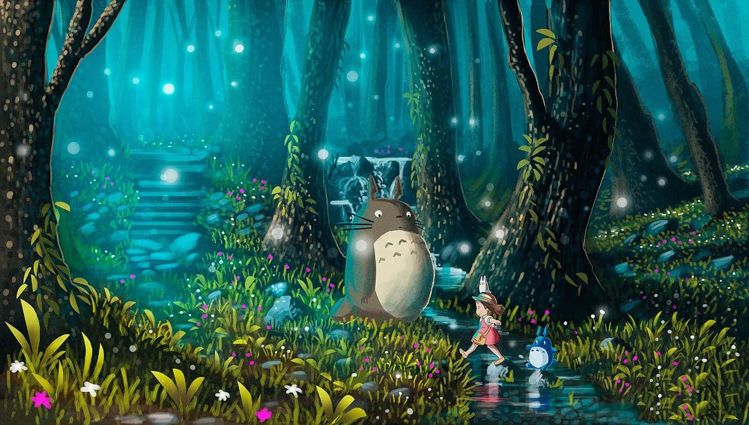 My Neighbor Totoro In A Magical Forest Wallpaper