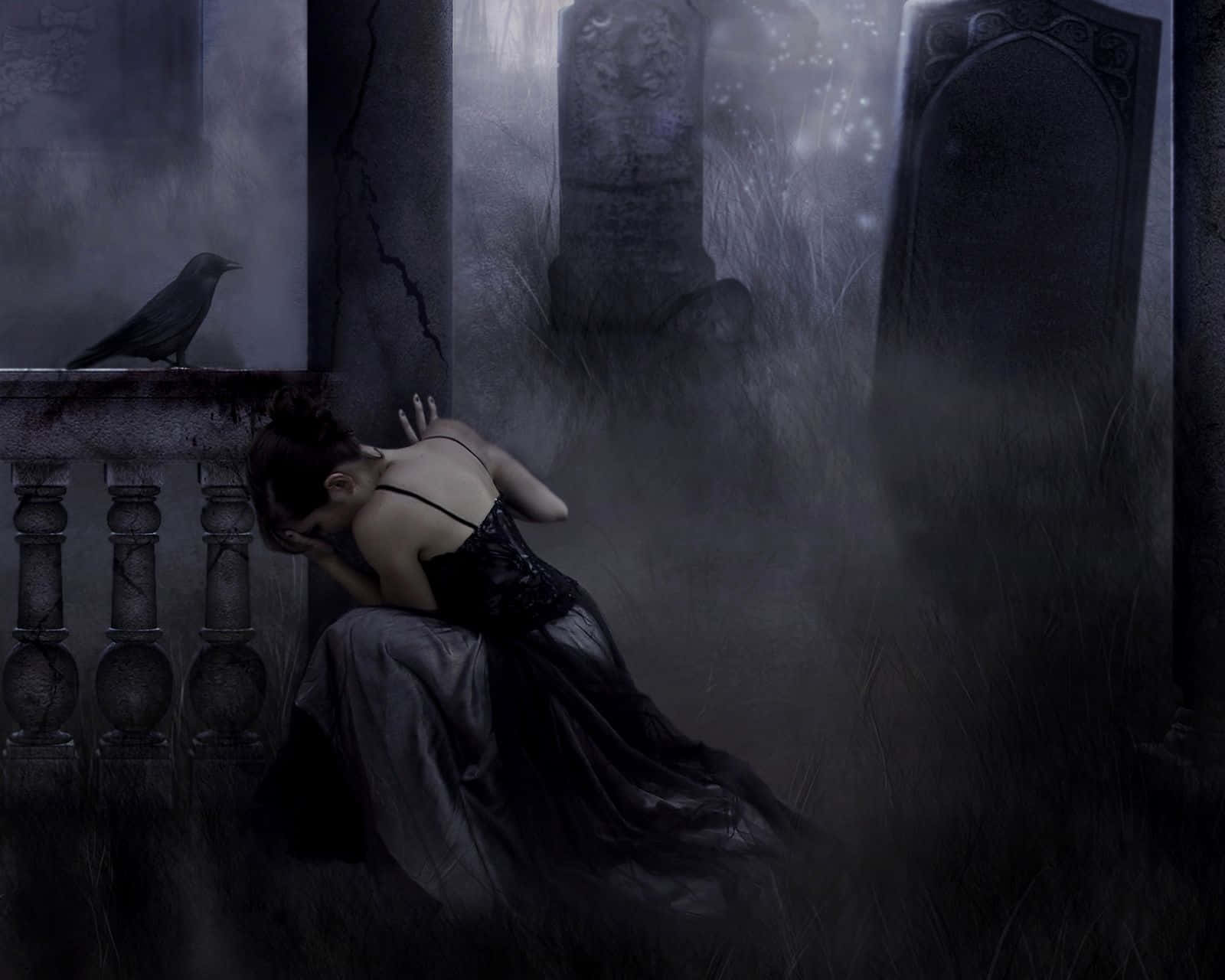 Mysterious Dark Gothic Castle In A Stormy Night Wallpaper