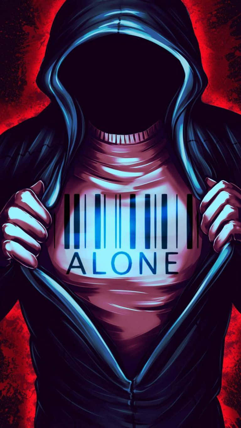 Mysterious Figure Alone Barcode Art Wallpaper