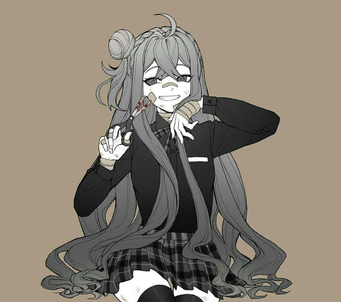 Mysterious Grunge Anime Girl Wallpaper
