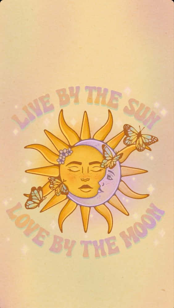 Mystical Harmony Of Sun And Moon Wallpaper