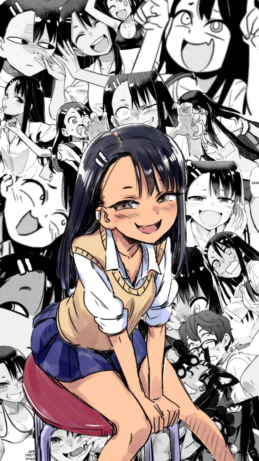 Download free Nagatoro Hayase B&w Collage Wallpaper - MrWallpaper.com