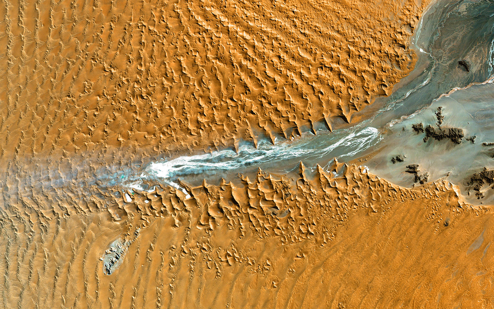 Namibia Water In The Namib Desert Wallpaper