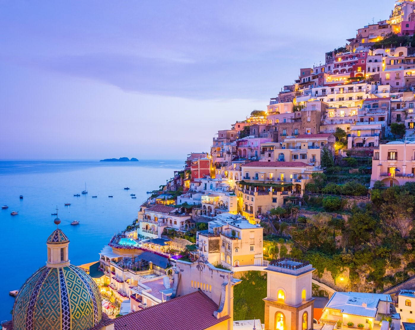 Naples Positano Amalfi Coast City Light Wallpaper