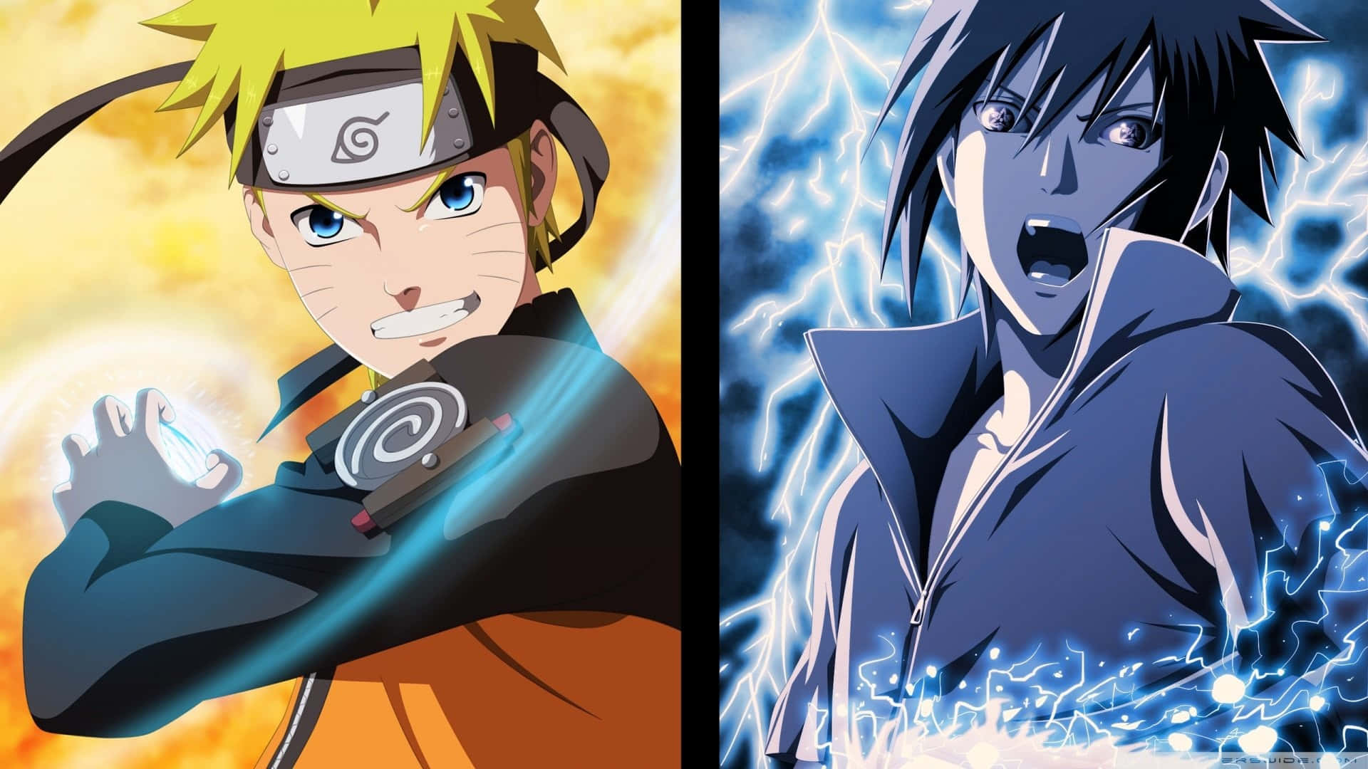 Naruro Yellow Blue Sasuke Wallpaper