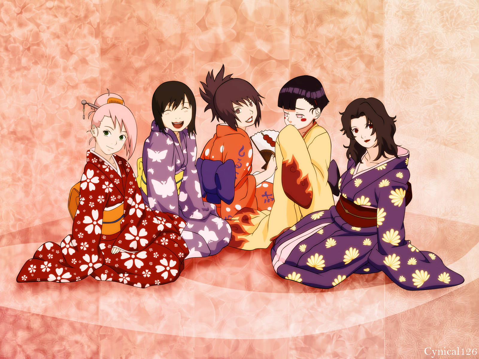 Naruto Girls In Kimonos Wallpaper