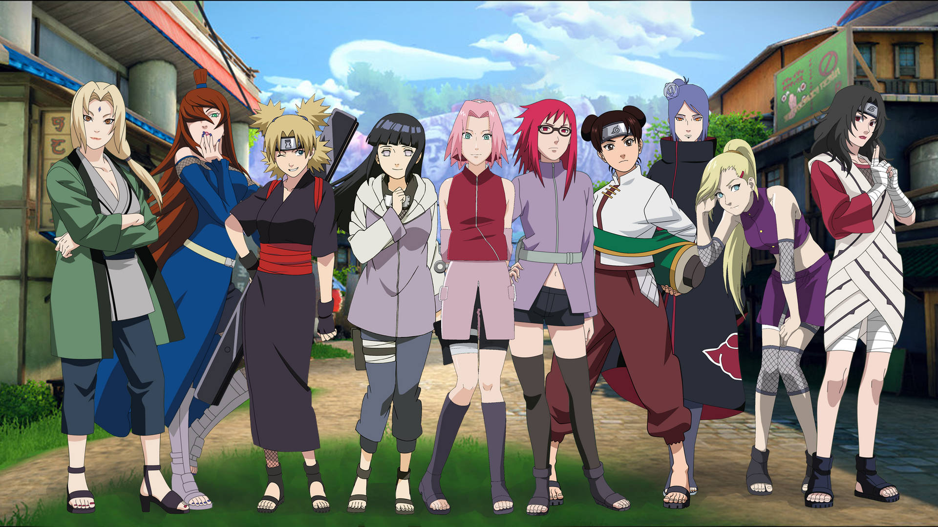 Download free Naruto Girls Lineup Wallpaper - MrWallpaper.com