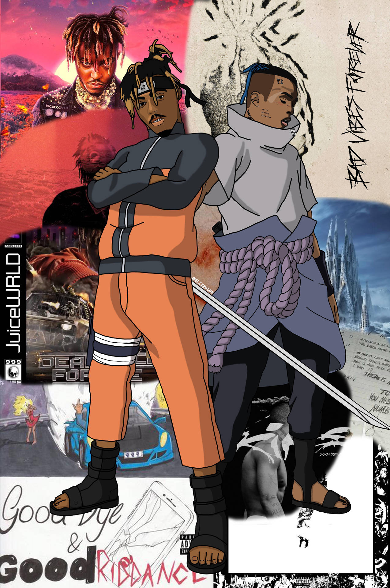 Download free Naruto Juice Wrld Anime With Xxxtentacion Wallpaper -  MrWallpaper.com