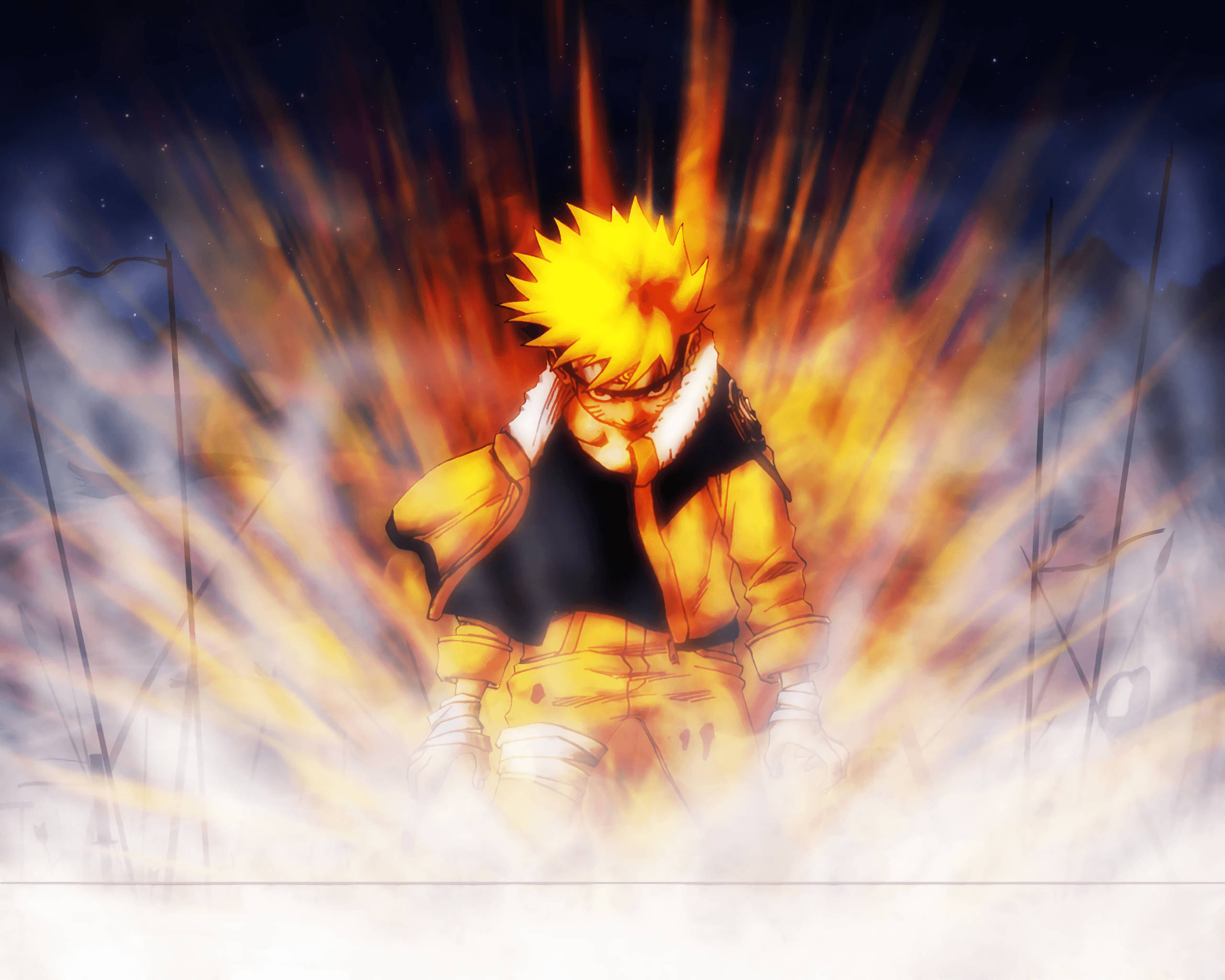 Naruto Unleashing Powerful Chakra Energy Wallpaper