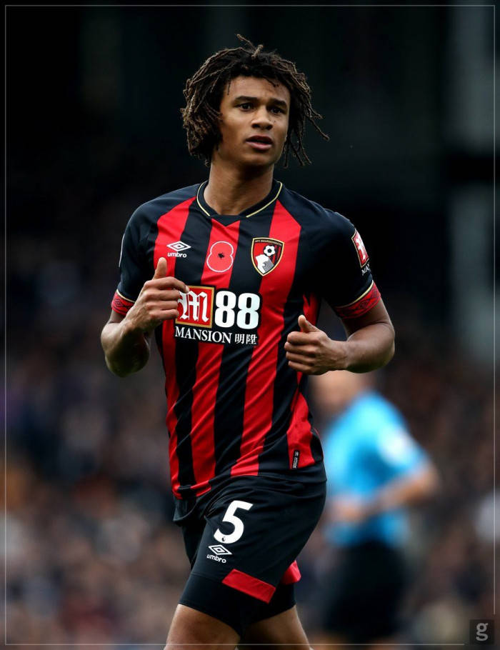 Nathan Ake Running In Bournemouth Jersey Wallpaper