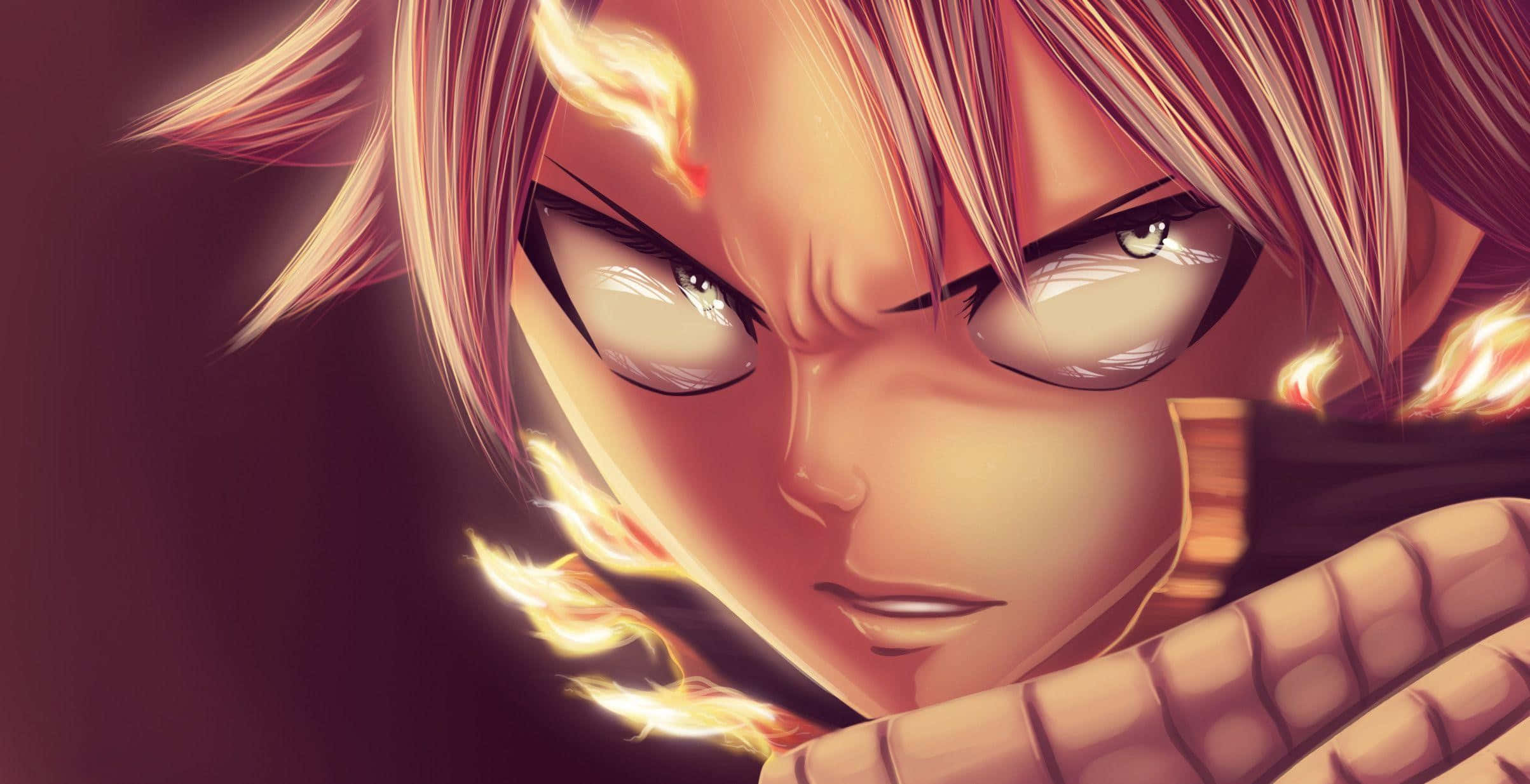 Natsu Dragneel Unleashing His Power Wallpaper