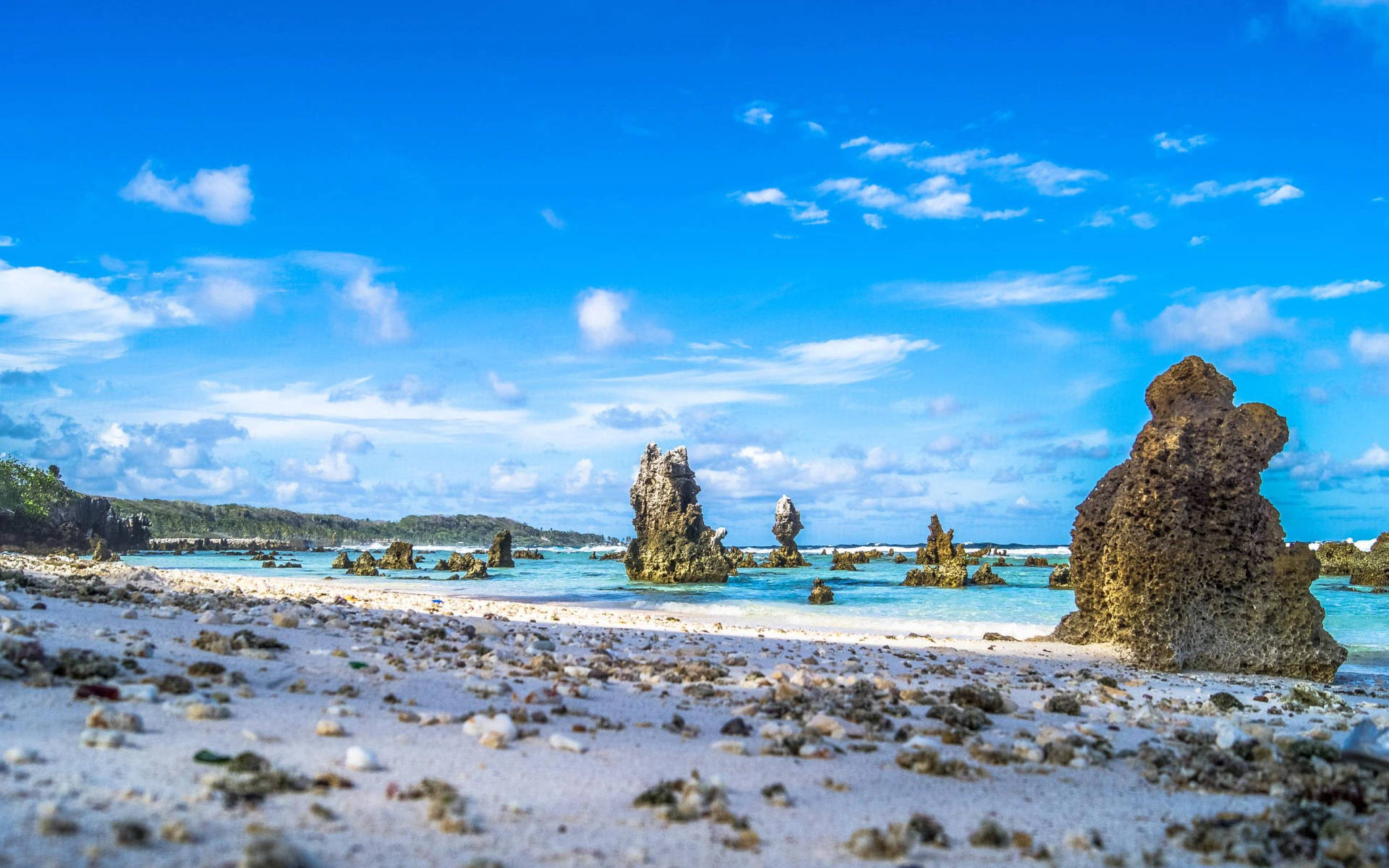 Nauru Rocks And Coral Formations Wallpaper