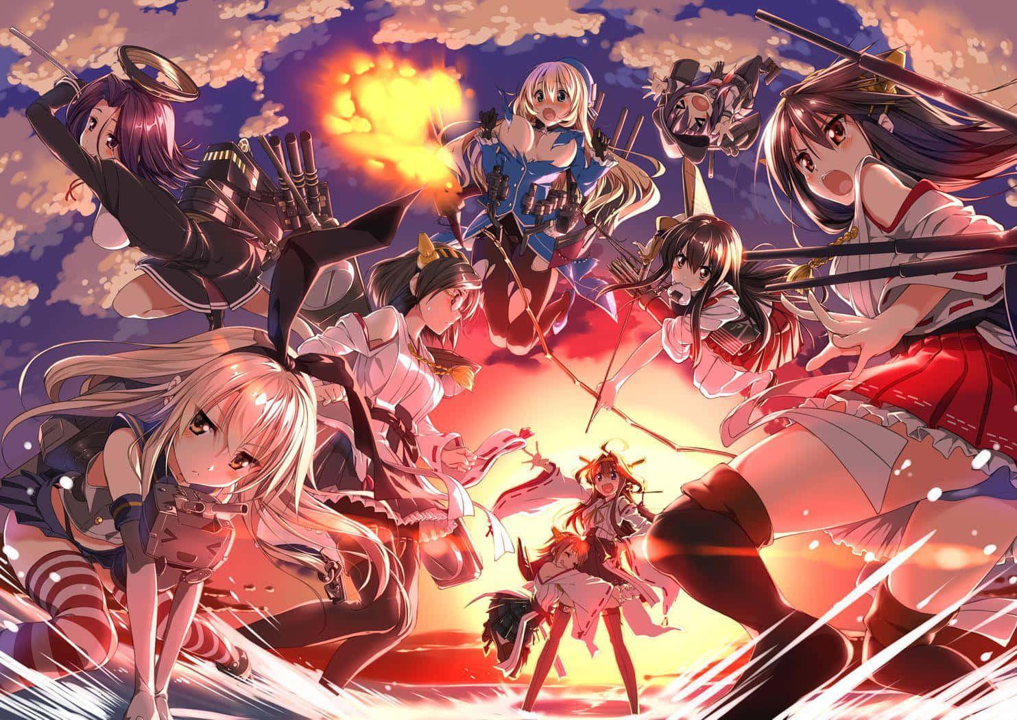 Navigate The Seas With The Kancolle Fleet Wallpaper