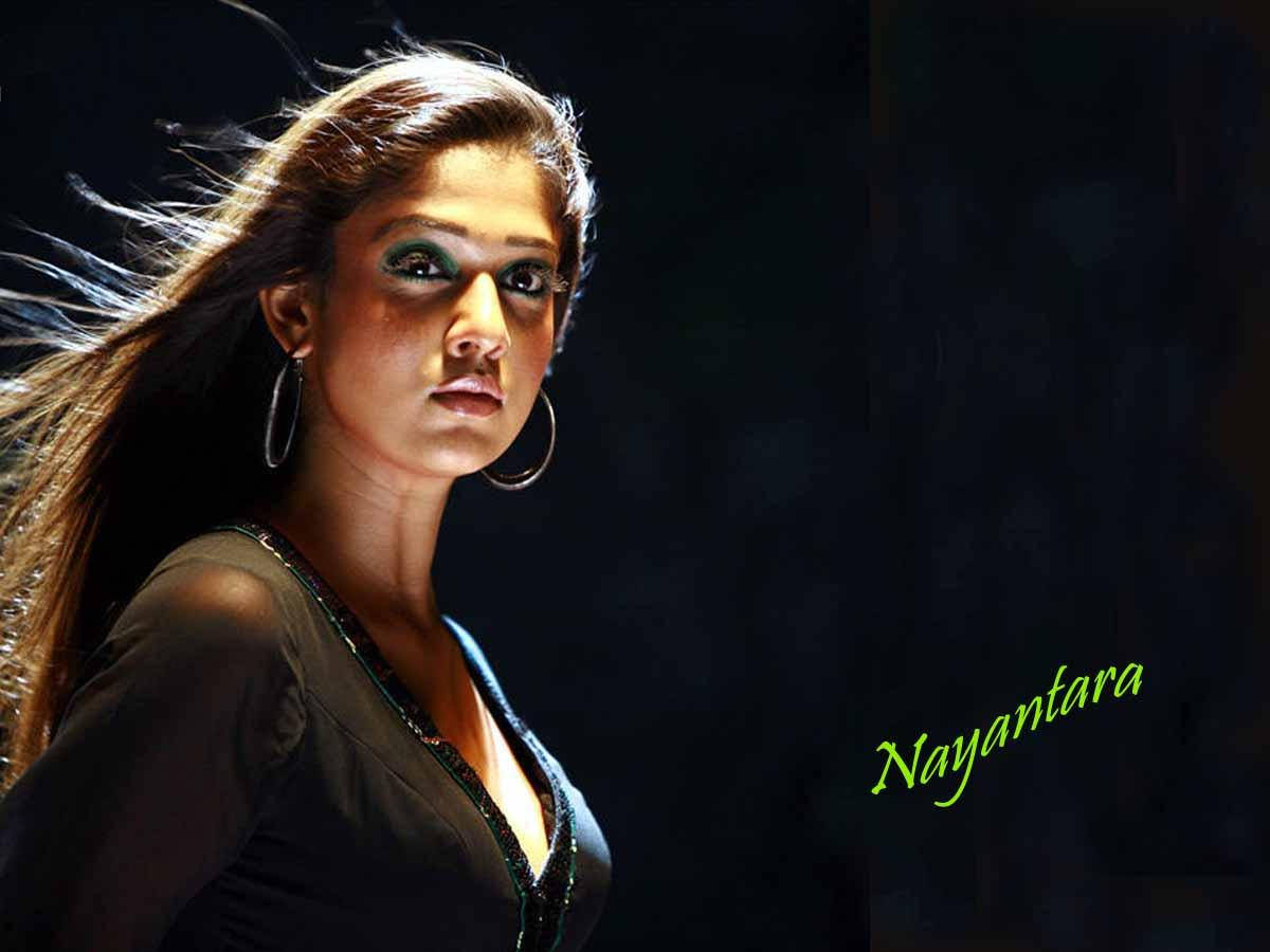 Nayanthara Stunning In Black Dress With Windswept Hair Wallpaper