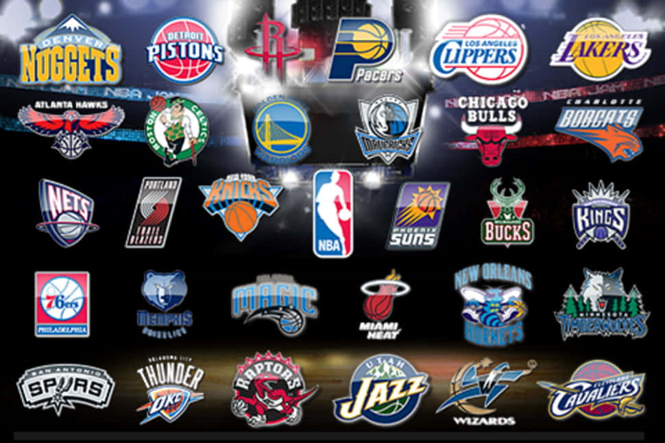 Nba Logo With Team Logos Wallpaper