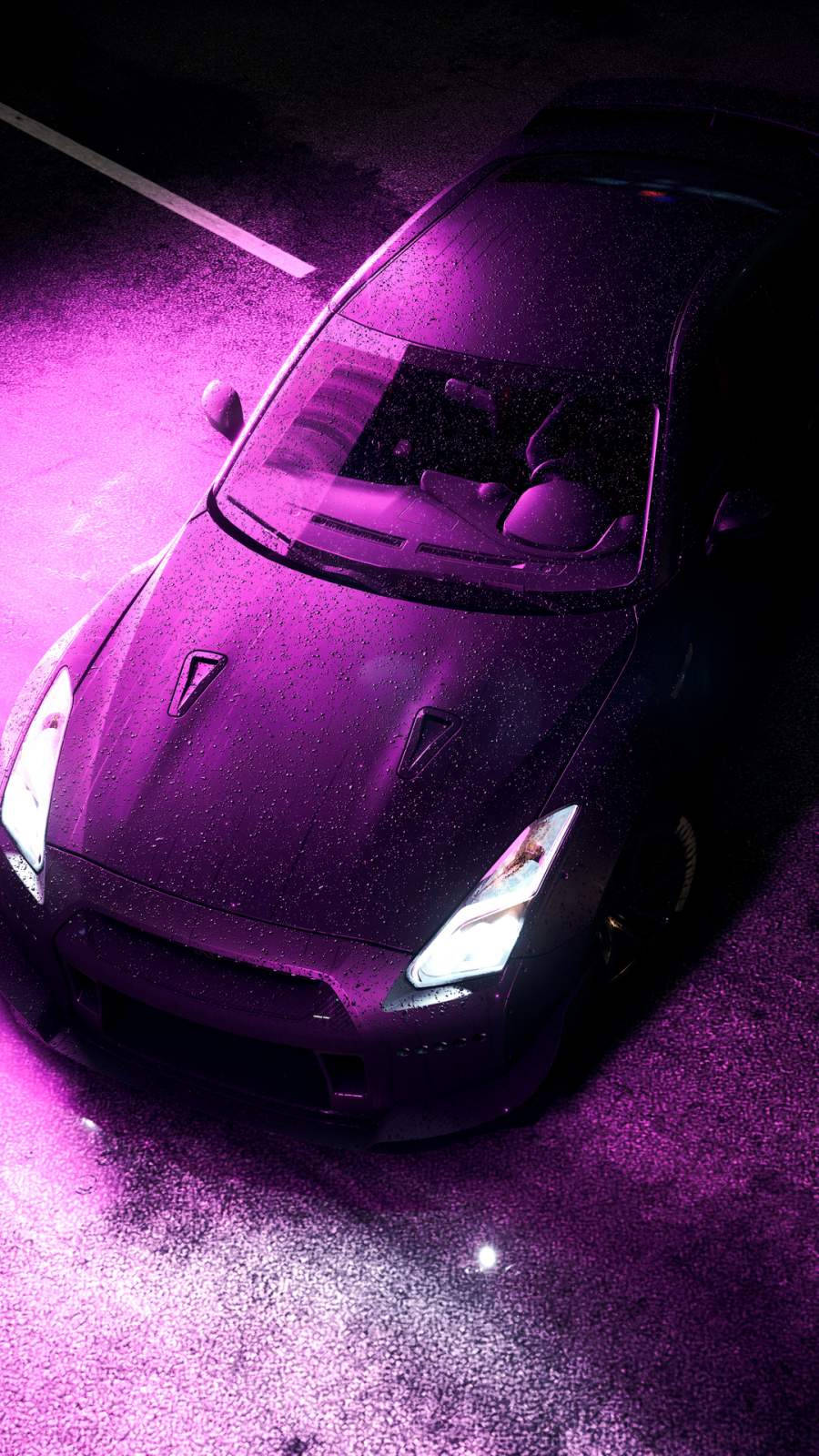 Need For Speed Car Top View Purple Aesthetic Iphone Wallpaper
