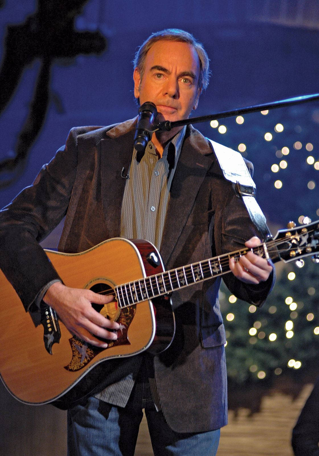 Neil Diamond And Guitar Wallpaper