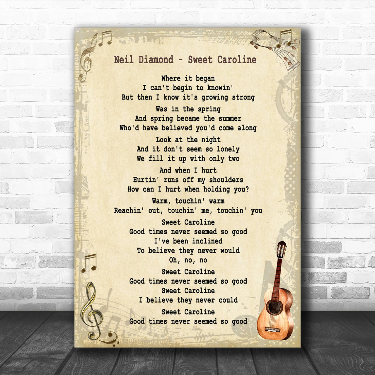 Neil Diamond Sweet Caroline Lyric Wallpaper