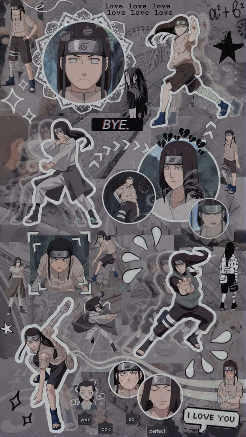 Neji Hyuga Gray Aesthetic Collage Wallpaper