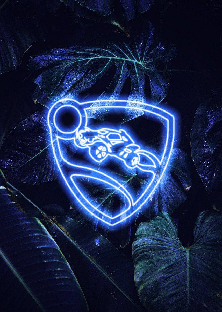 Neon Blue Logo Rocket League Iphone Wallpaper