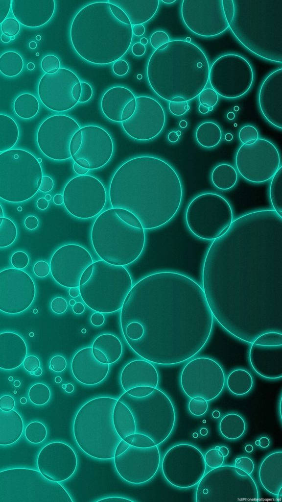 Neon Bubbles Green Iphone Wallpaper