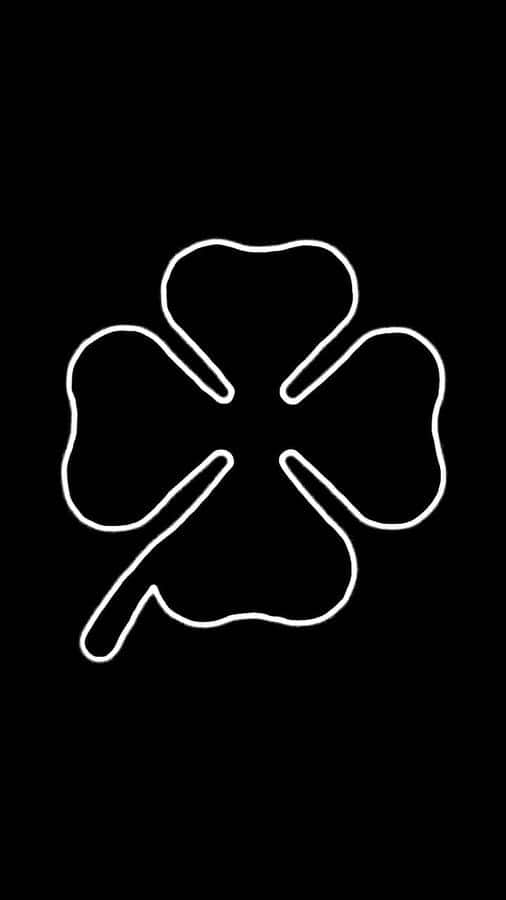 Neon Clover Arton Black Background Wallpaper